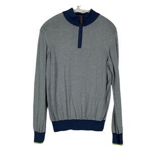 Vineyard Vines Men's Half-Zip Striped Pullover Sweater XS Navy/White Pima Cotton